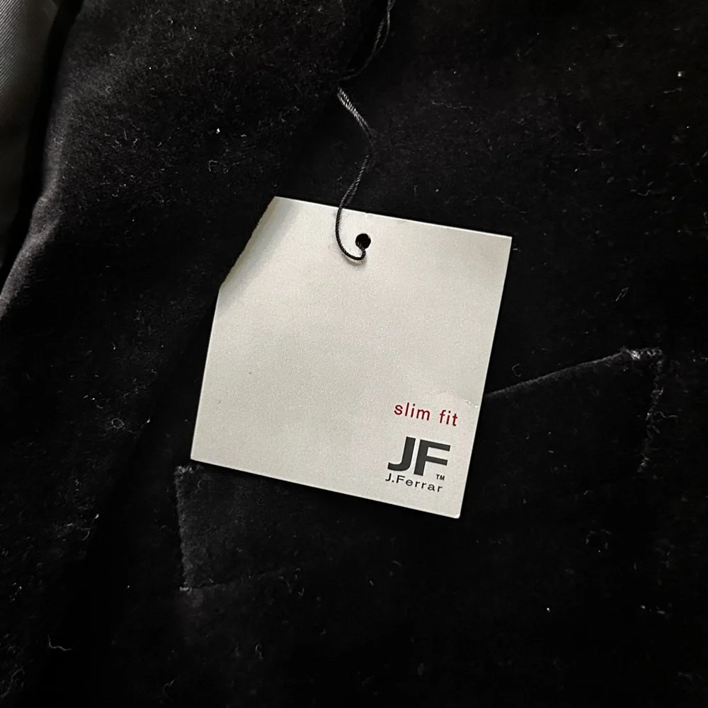 JF J.Ferrar Classic Black Velvet Blazer